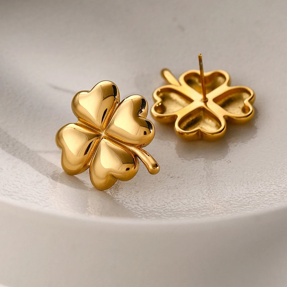 Clover Heart Studs