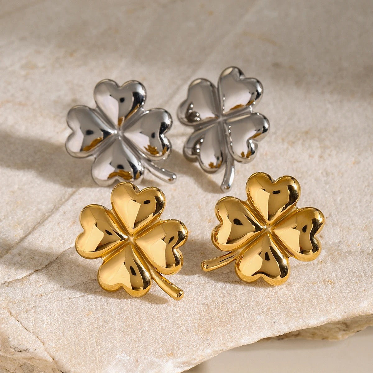Clover Heart Studs