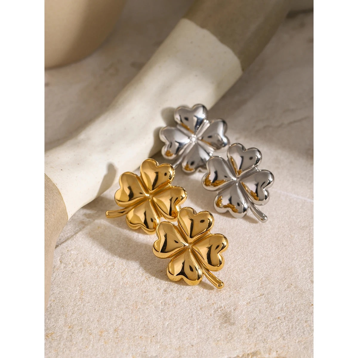 Clover Heart Studs