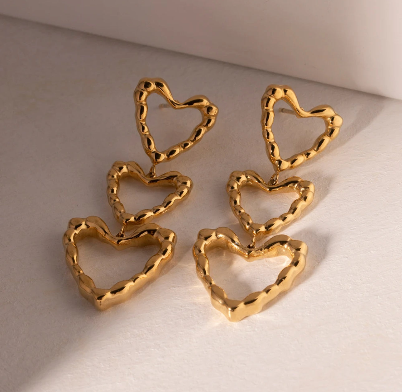Golden Love Chain Drop Earrings