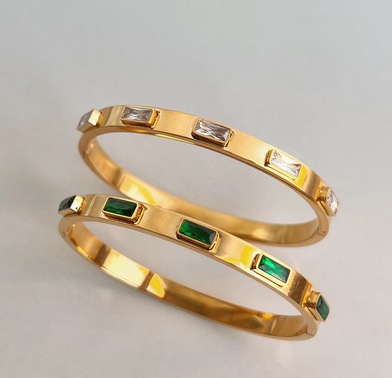 Elegant Gemstone Bangles - Waterproof and Timeless