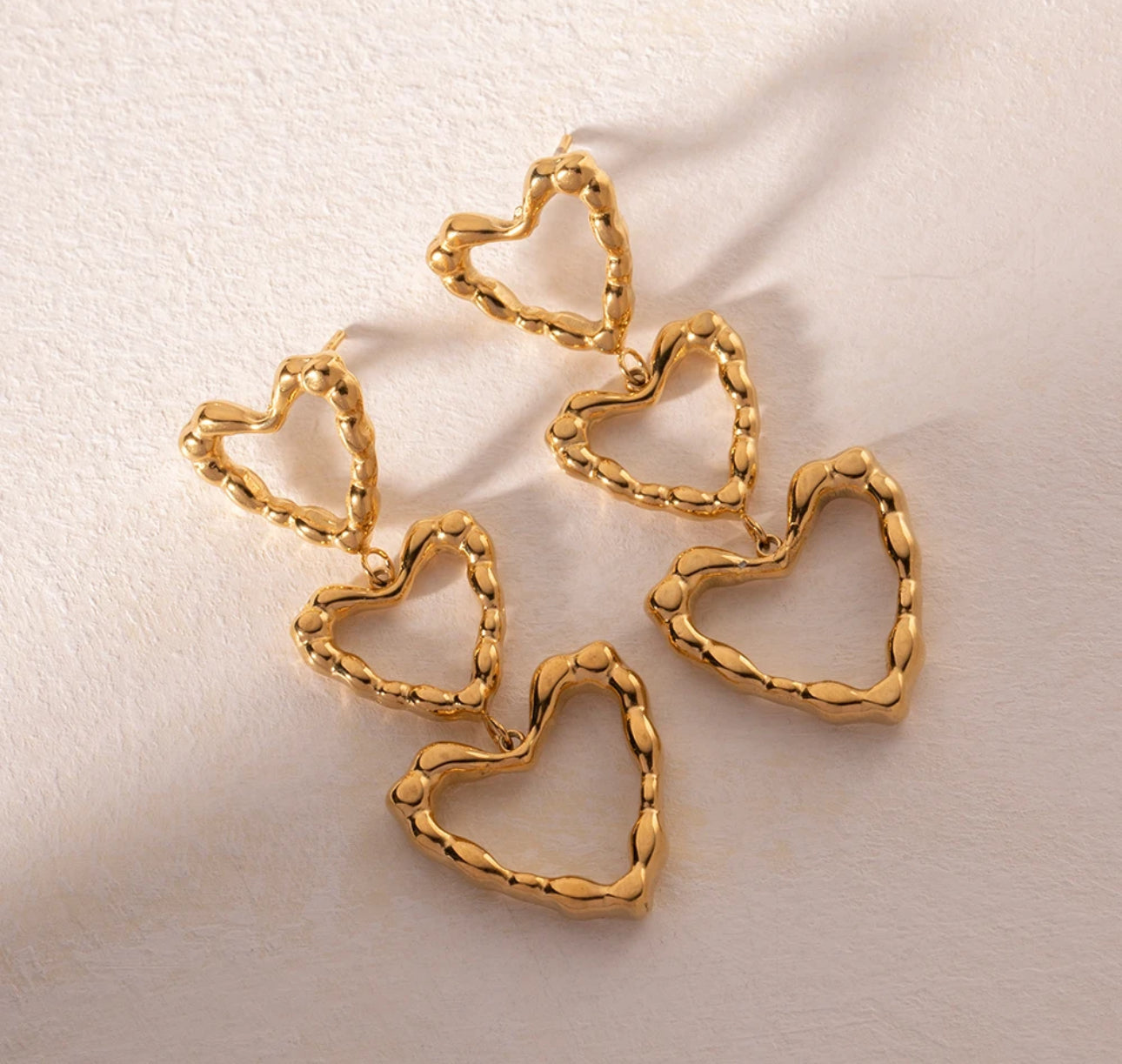 Golden Love Chain Drop Earrings