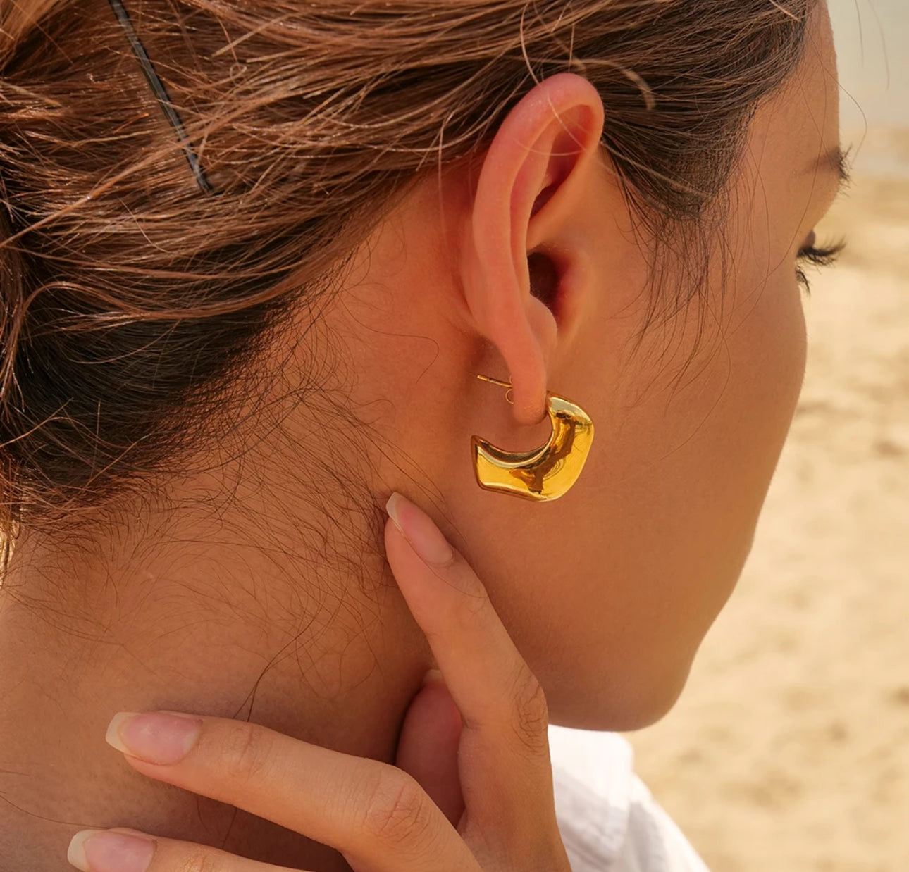 Golden Embrace Hoop Earrings