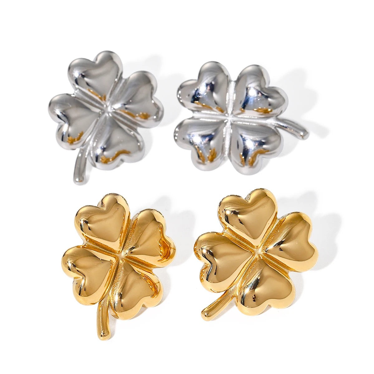 Clover Heart Studs