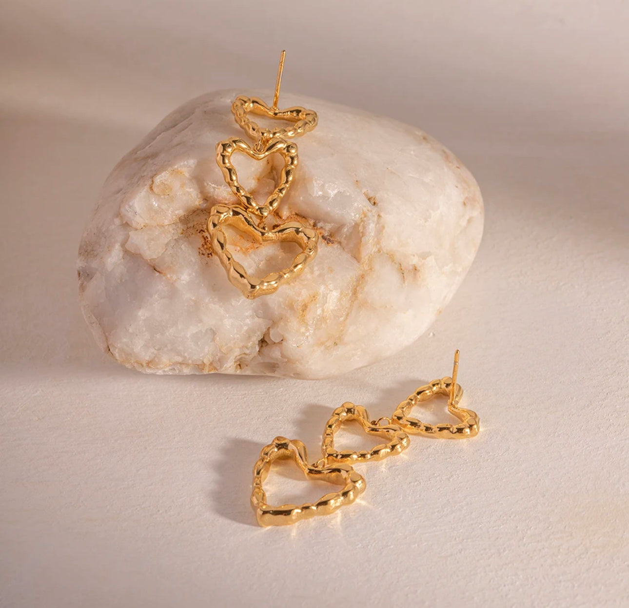 Golden Love Chain Drop Earrings