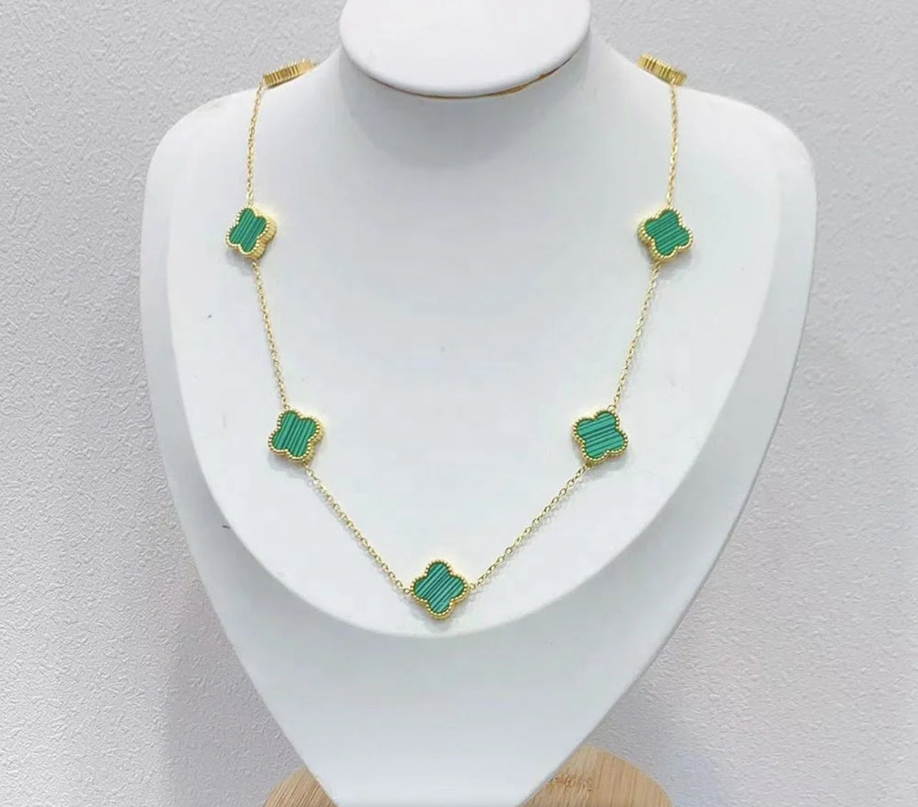 Enamel Clover Style Necklace