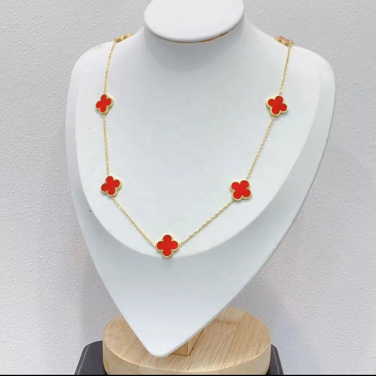 Enamel Clover Style Necklace