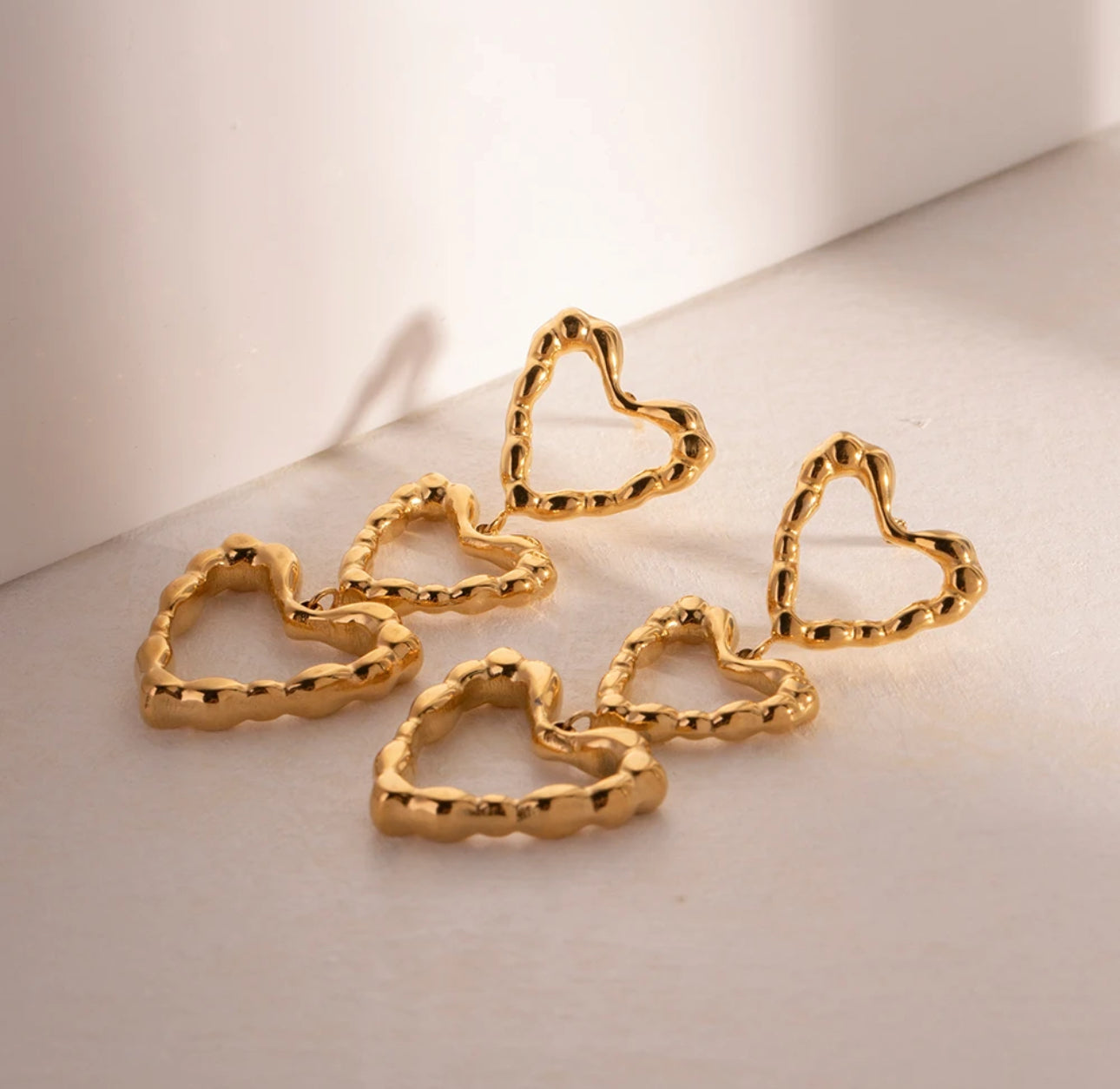 Golden Love Chain Drop Earrings