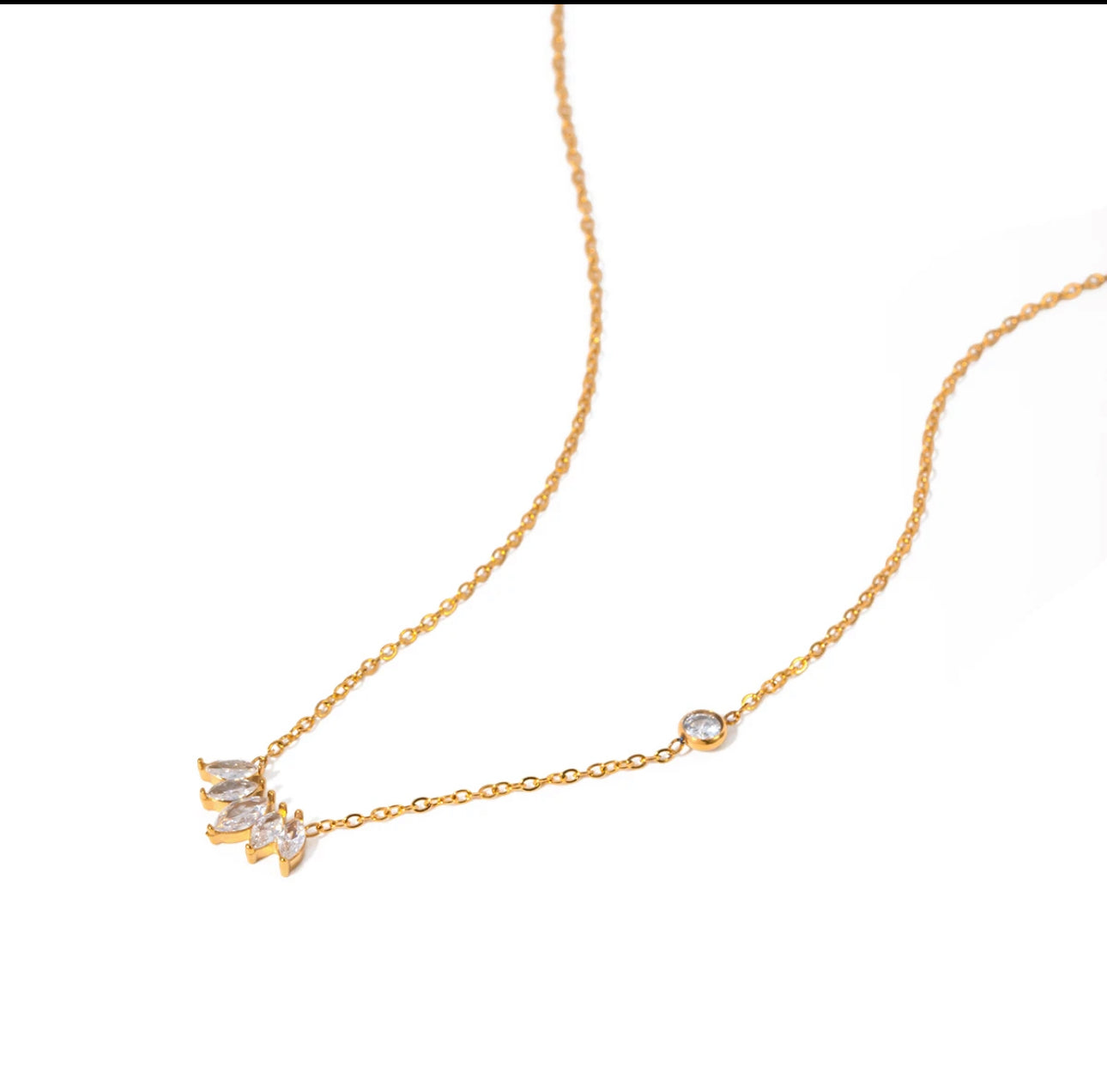 Golden Whispers CZ Accent Necklace