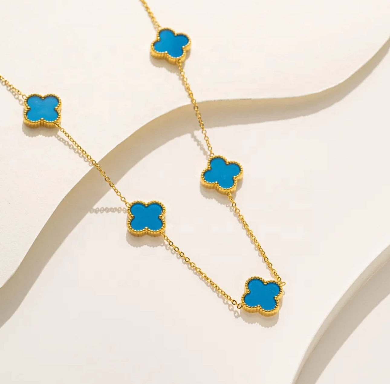 Enamel Clover Style Necklace