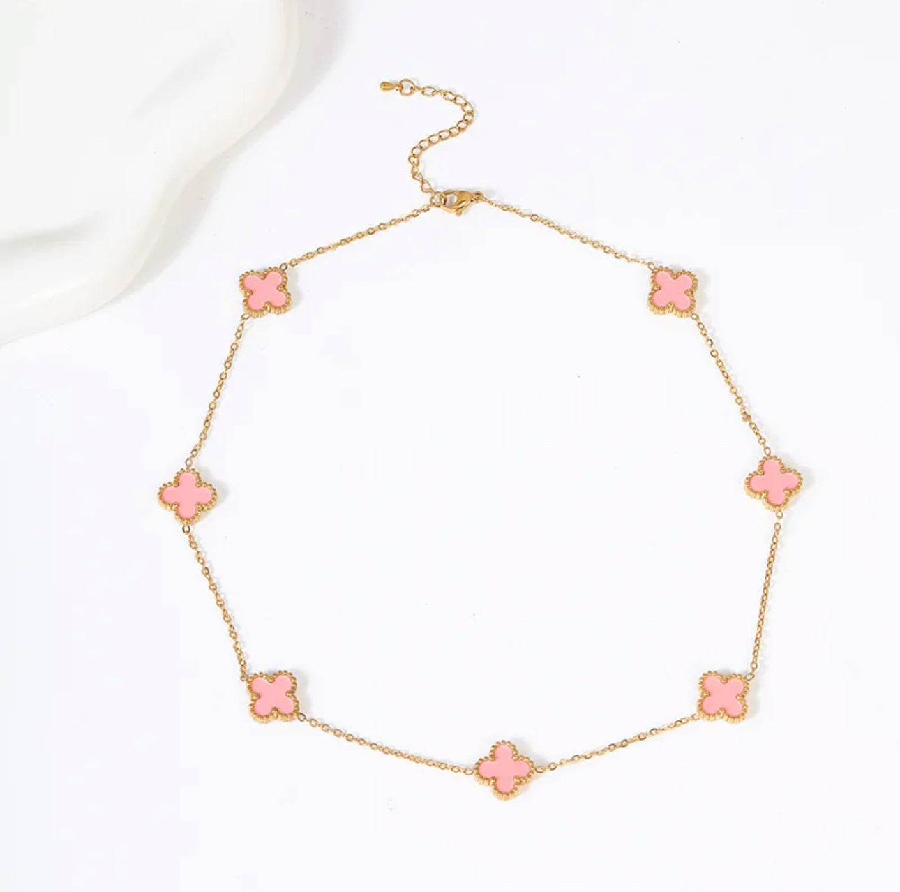 Enamel Clover Style Necklace