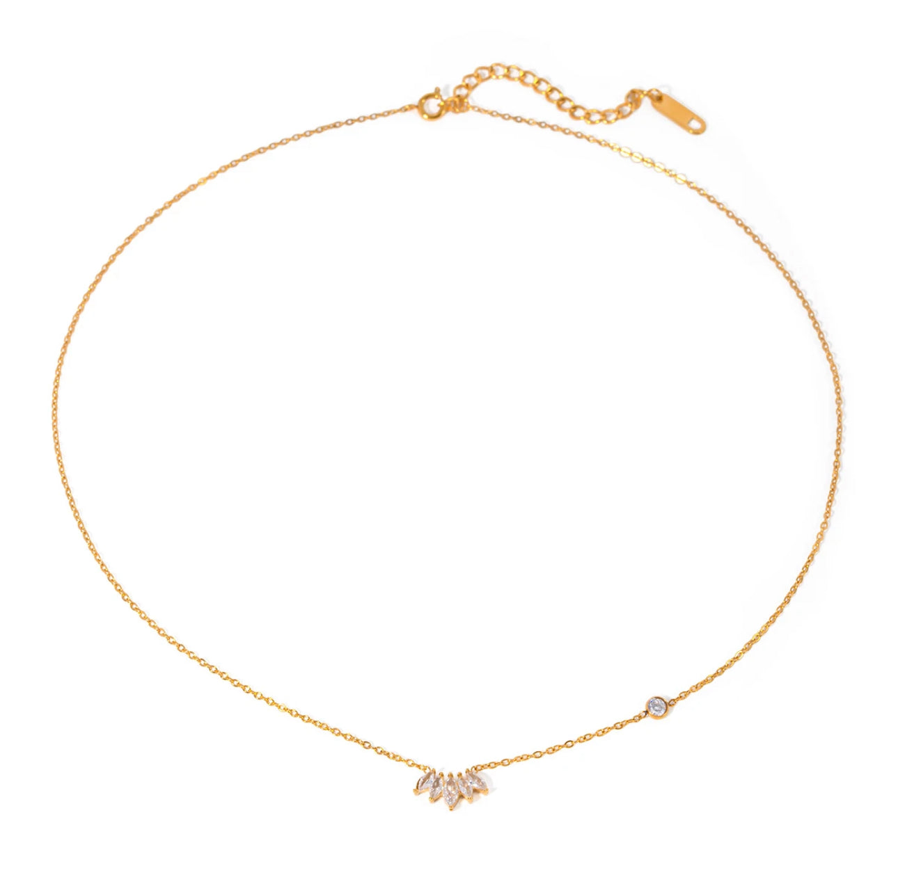 Golden Whispers CZ Accent Necklace